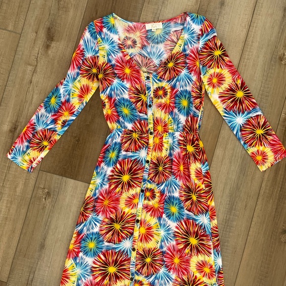 Nasty Gal Colorful Maxi Dress / Kimono Duster - Long sleeve Button front | Small - Picture 10 of 12